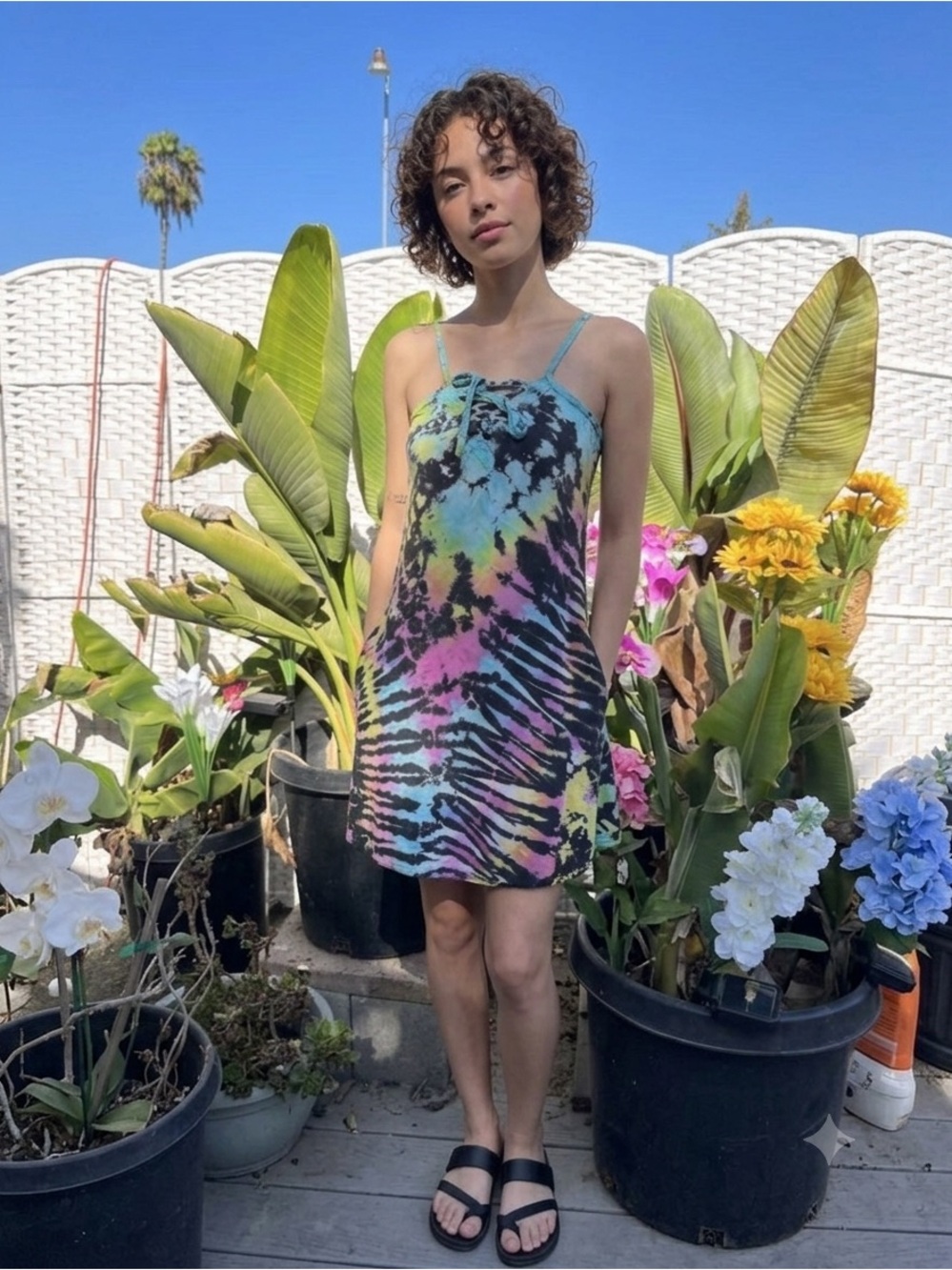 Women's Tie-Dye Slip Dress - Multicolor